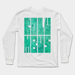 Columbus, USA City Map Typography - Watercolor Long Sleeve T-Shirt